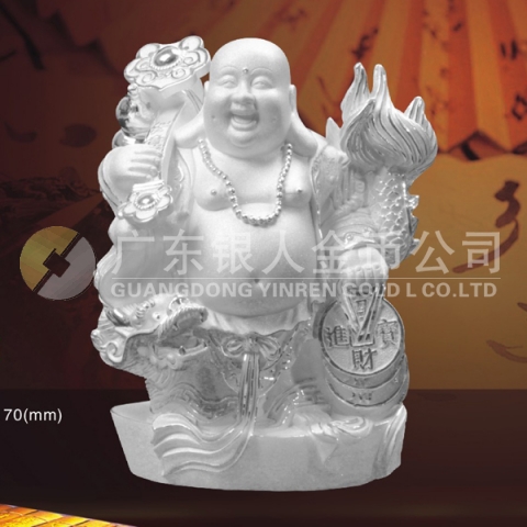 盤龍佛純銀擺件、純銀佛像、純銀佛教用品佛教禮品