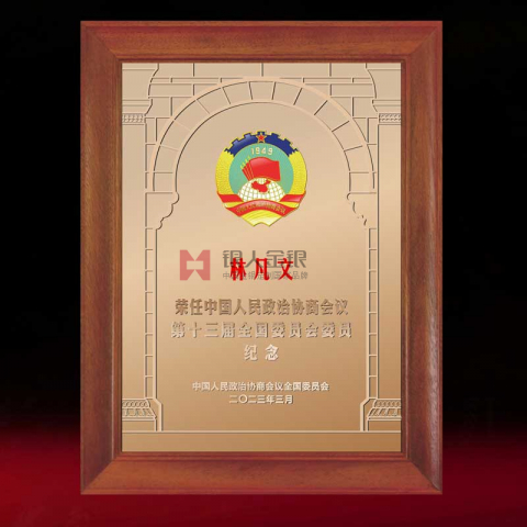 全國政協(xié)委員紀(jì)念牌設(shè)計(jì)定制
