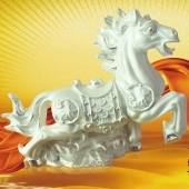 金錢馬純銀禮品加工定制、設計制作純銀工藝品