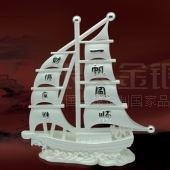 財源廣進純銀禮品定做定購、財源廣進純銀工藝品擺件